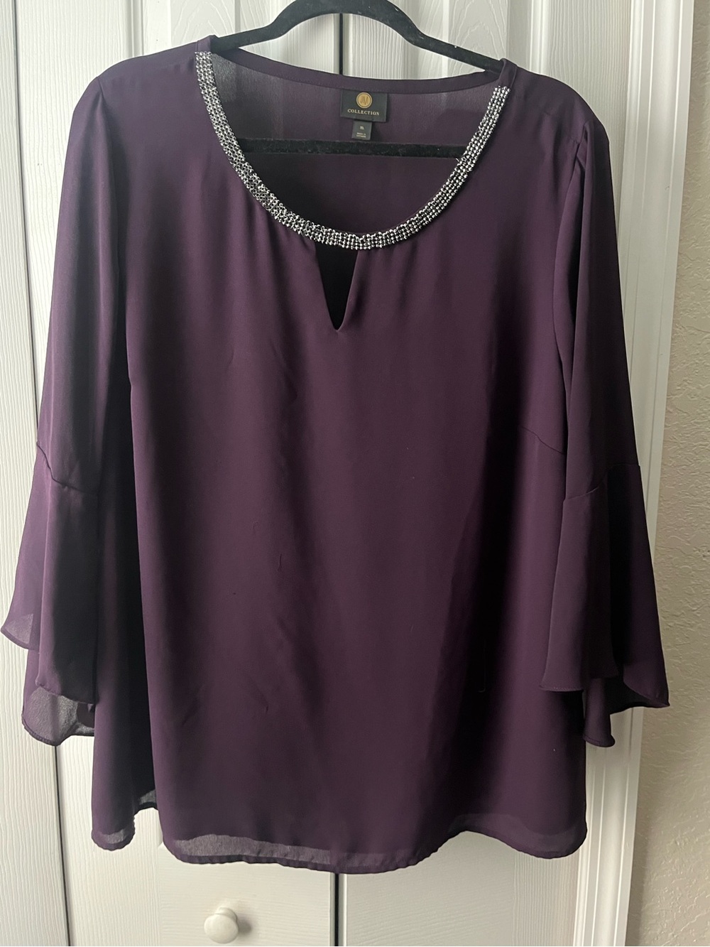 JM Collection purple flowy blouse size XL